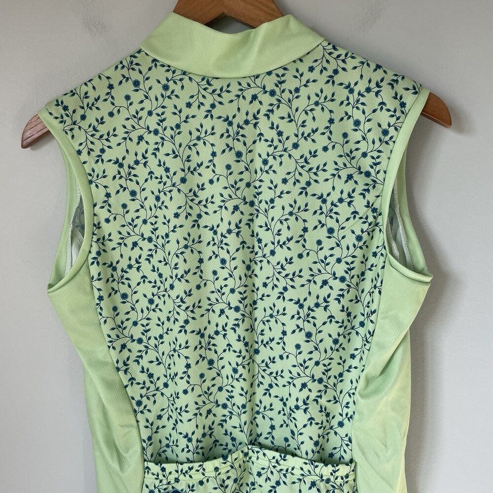 Pearl Izumi Vtg 2002 Cycling Jersey Top Sleeveless Floral Green Blue Size Medium - Picture 3 of 11